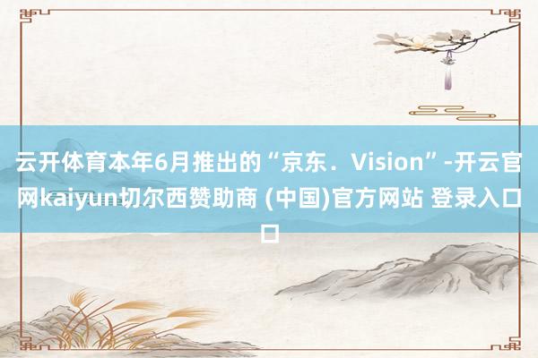 云开体育本年6月推出的“京东．Vision”-开云官网kaiyun切尔西赞助商 (中国)官方网站 登录入口