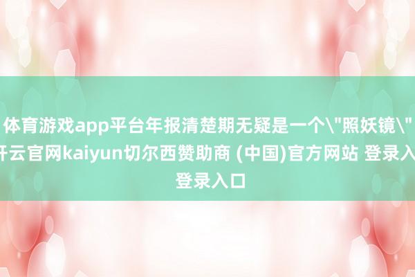 体育游戏app平台年报清楚期无疑是一个