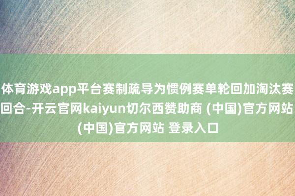 体育游戏app平台赛制疏导为惯例赛单轮回加淘汰赛主客场双回合-开云官网kaiyun切尔西赞助商 (中国)官方网站 登录入口