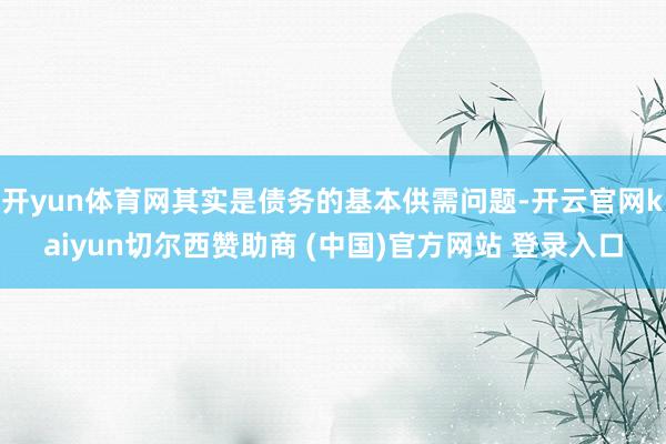 开yun体育网其实是债务的基本供需问题-开云官网kaiyun切尔西赞助商 (中国)官方网站 登录入口