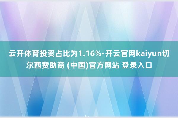 云开体育投资占比为1.16%-开云官网kaiyun切尔西赞助商 (中国)官方网站 登录入口