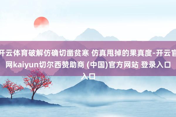 开云体育破解仿确切凿贫寒 仿真甩掉的果真度-开云官网kaiyun切尔西赞助商 (中国)官方网站 登录入口