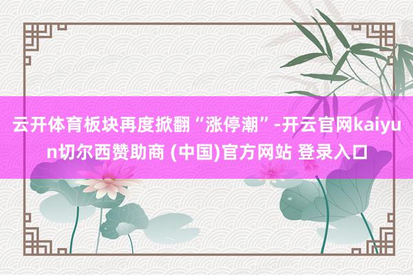 云开体育板块再度掀翻“涨停潮”-开云官网kaiyun切尔西赞助商 (中国)官方网站 登录入口