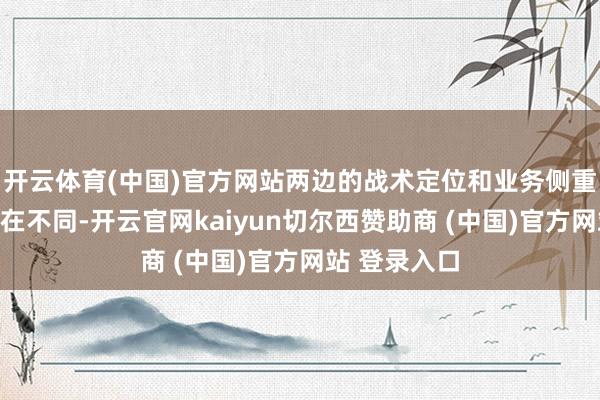 开云体育(中国)官方网站两边的战术定位和业务侧重等方面均存在不同-开云官网kaiyun切尔西赞助商 (中国)官方网站 登录入口