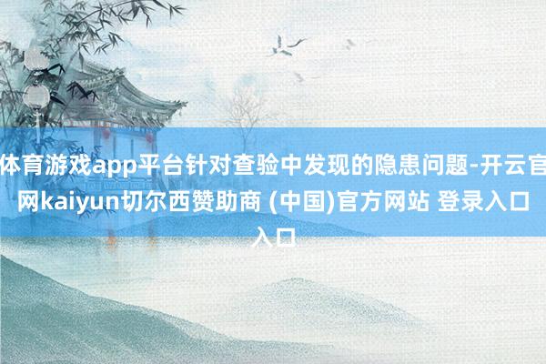 体育游戏app平台针对查验中发现的隐患问题-开云官网kaiyun切尔西赞助商 (中国)官方网站 登录入口