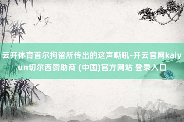 云开体育首尔拘留所传出的这声嘶吼-开云官网kaiyun切尔西赞助商 (中国)官方网站 登录入口