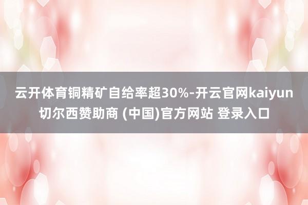 云开体育铜精矿自给率超30%-开云官网kaiyun切尔西赞助商 (中国)官方网站 登录入口