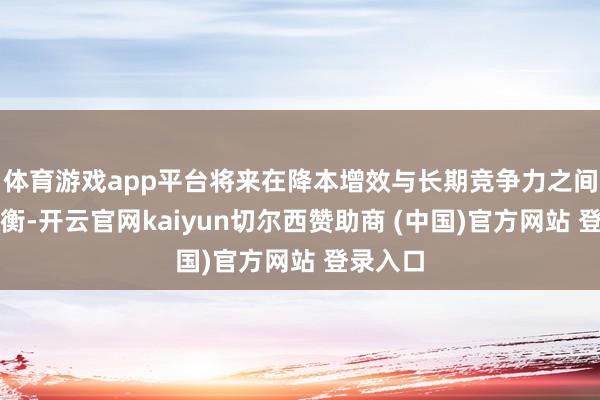 体育游戏app平台将来在降本增效与长期竞争力之间谋求均衡-开云官网kaiyun切尔西赞助商 (中国)官方网站 登录入口