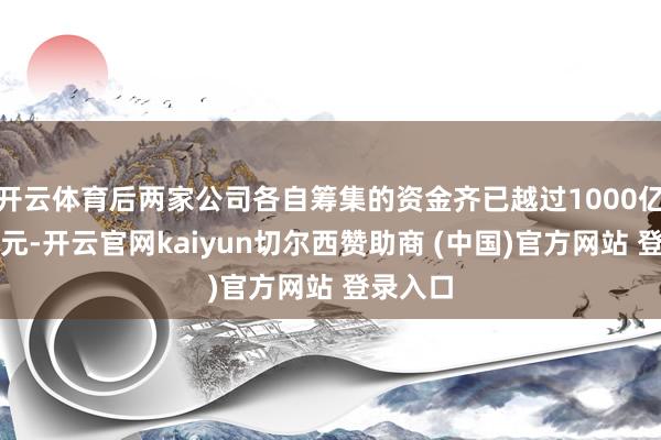 开云体育后两家公司各自筹集的资金齐已越过1000亿好意思元-开云官网kaiyun切尔西赞助商 (中国)官方网站 登录入口